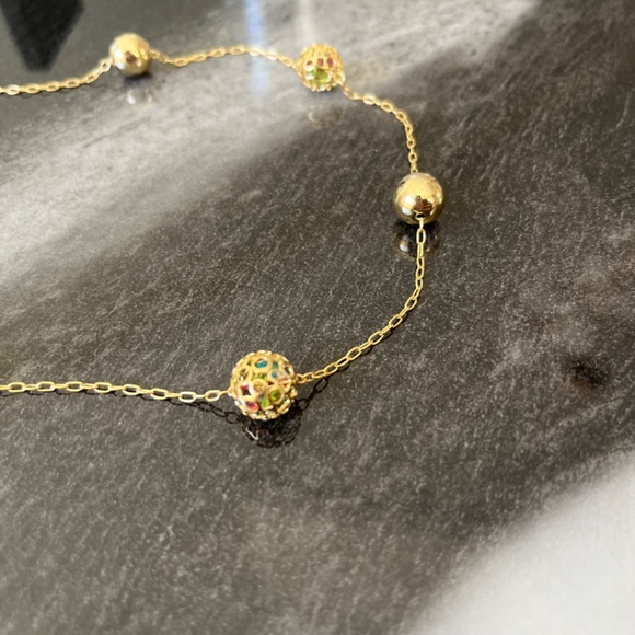 18K Brazilian Gold Plated Ball Necklace and Earring Set - Brand New - Picture 5 of 12